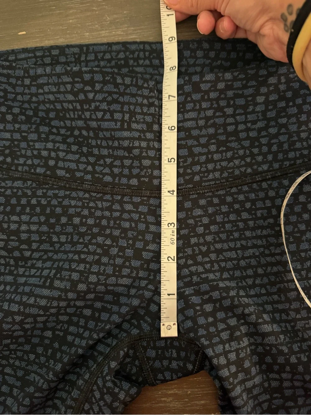 Lululemon Wunder Under Shatter Weave Blue Black Leggings Size 8